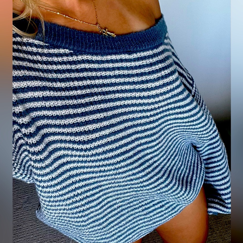 oversized striped navy sweater